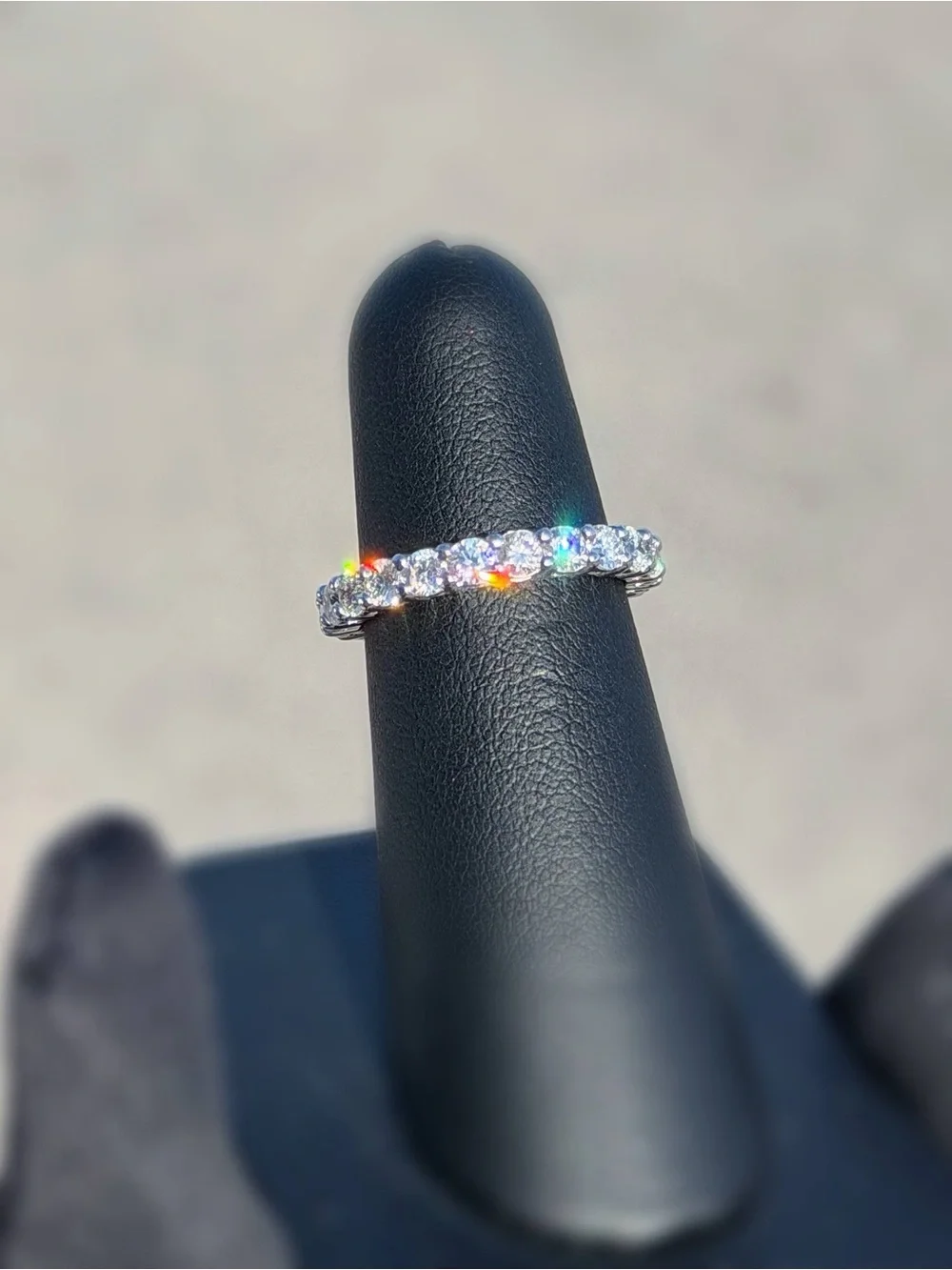 PT950 Platinum 2.5CTW Natural Diamond Classic Eternity band ring sz 6.25